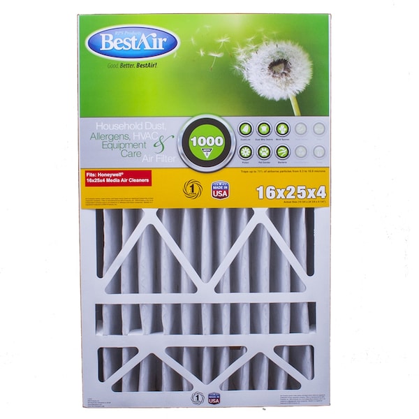 Bestair BestAir 25 in. W X 16 in. H X 4 in. D 8 MERV Pleated Air Filter 1 pk HW1625-8R - main